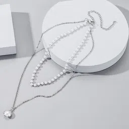 Vembley Women Silver-Plated Pearls Alloy Minimal Necklace-picture-15