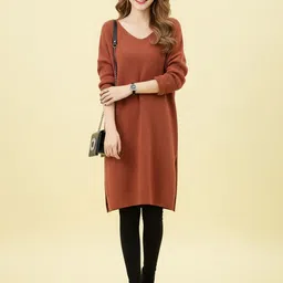 DressBerry Long Sleeves Cotton Longline Pullover Sweater-picture-21