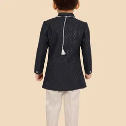 Ethniks Neu-Ron Boys Regular Dupion Silk Kurta with Trousers image 4