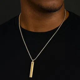 MEENAZ Gold-Plated Geometric Pendants with Chains-picture-11