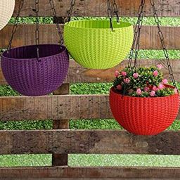 go hooked Rattan Hanging Planters Pot with Metal Hanging Chain-picture-48