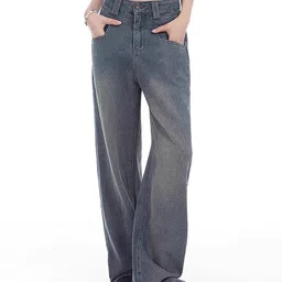 StyleCast Vintage Women Wide Leg High-Rise Light Fade Cotton Jeans-picture-36