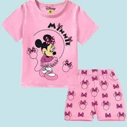 YK Disney Girls Pack Of 2 Printed T-shirt With Shorts image 4