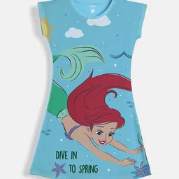 YK Disney Girls Disney Princess Character Printed Knee Length A-Line Dress-picture-52