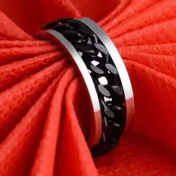 Lila Rotatable Silver Titanium Band Ring-picture-44