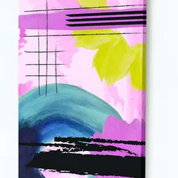 myntra elegant homes Livin'luxe Set of 3 MDF Panels Modern Blue & Golden Leaf Abstract Wall Painting image 5