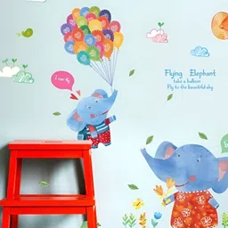 INDIAN ROYALS Blue & Red Cartoons Printed Self-Adhesive & Durable Wall Sticker-image-7