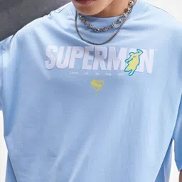 HIGHLANDER Graphic Printed Round Neck Drop-Shoulder Sleeves Oversized Casual T-Shirt image 3
