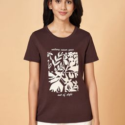 Honey by Pantaloons Women Graphic Printed Round Neck Cotton T-Shirt-picture-2