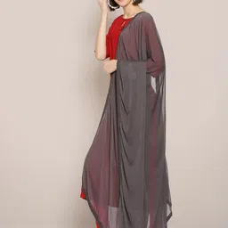 Dupatta Bazaar Solid Chiffon Dupatta With Taping Border image 3