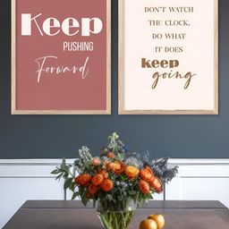 Kotart Brown & Pink 2 Pieces Typography Wooden Wall Arts-picture-23