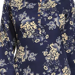 Meher Impex Floral Print Mandarin Collar Crepe Top image 5