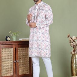 Anouk Men Embroidered Regular Sequinned Kurta with Pyjamas-picture-22