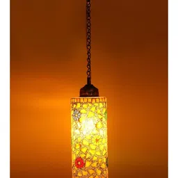 1ST TIME White & Red Textured 2 Pieces Textured Cylinder Shaped Ceiling Lamps image 4