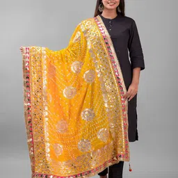 RajeRaj Bandhani Printed Gotta Patti Dupatta-picture-12