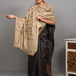 Exotic India Floral Aari Embroidered Shawl-picture-28