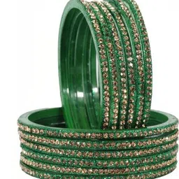 poshing Set Of 12 Stone Studded Glass Bangle-image-64