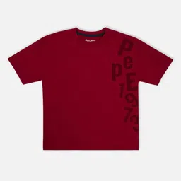 Pepe Jeans Boys Typography Printed Round Neck Cotton Oversized T-shirt-image-77