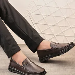 MONDAIN Men Leather Loafers-image-10