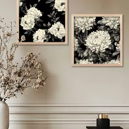 WALLLANE Brown & Black 2 Pieces Floral & Botanical Wood Wall Art-picture-23