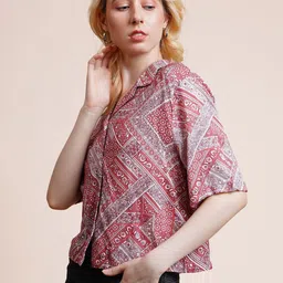 Fuchsia Print Cotton Top image 3