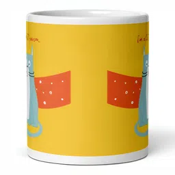 Mr UVD White & Yellow Printed Ceramic Matte Mugs Set of Cups and Mugs image 3