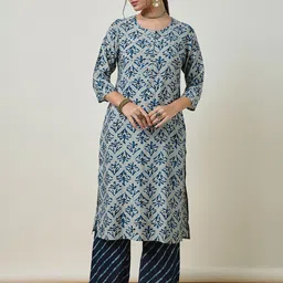 Soch Women Ethnic Motifs Printed Regular Mirror Work Kurta with Trousers-image-93