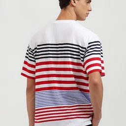 United Colors of Benetton Men Striped Pure Cotton Pockets Boxy T-shirt image 4