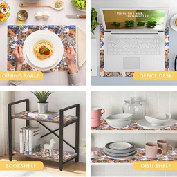 Kuber Industries Blue & White 3 Pieces Printed Water Resistant Shelf Liner Organisers image 5