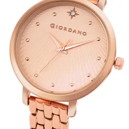 GIORDANO Women Embellished Dial & Stainless Steel Bracelet Style Straps Analogue Watch image 4
