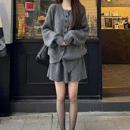 Mast & Harbour Round Neck Sweater With Skirt image 1