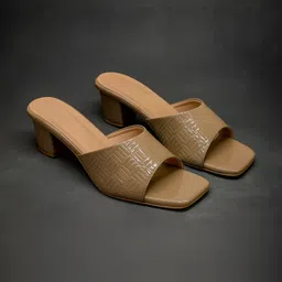 DressBerry Textured Party Block Sandals-image-11