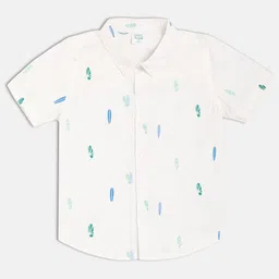 MINI KLUB Boys Spread Collar Conversational Printed Cotton Casual Shirt-picture-27