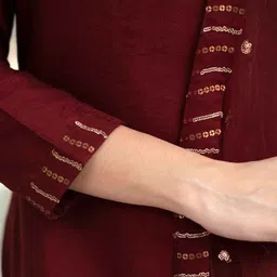 ATOXIC Women Regular Sequinned Kurta with Trousers & With Dupatta image 5