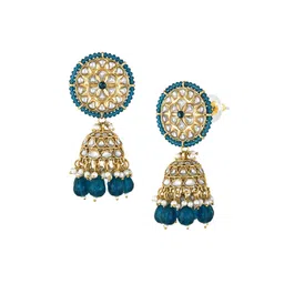 Peora Gold-Plated Kundan-Studded & Beaded Jewellery Set image 5