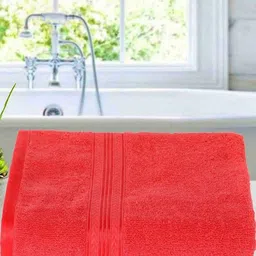 Satisfyn Red 420 GSM Pure Cotton Quick Dry Bath Towel-image-12