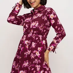DressBerry Women Floral Print Shirt Knee Length Dress image 3