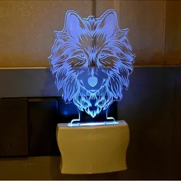 1ST TIME White & Transparent 2-Pcs 3D Illusion LED Plug Night Lamps image 5