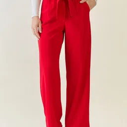aayu Women Relaxed High-Rise Pleated Trousers-image-85