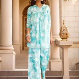 all about you Printed V-Neck Top With Trousers Co-Ords-picture-20