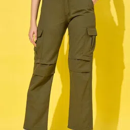 BUY NEW TREND Women Relaxed High-Rise Cargos Trousers-picture-11