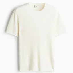 H&M Men Regular Fit Rib-Knit T-Shirt image 1