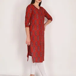 Roly Poly Women Pure Cotton Ethnic Motifs Printed Straight Kurta image 5
