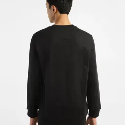 levi's Men's Solid Black Crew Neck Sweatshirt image 3