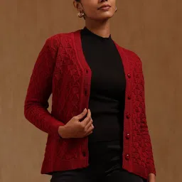 Soch Women Cable Knit Cardigan-image-68