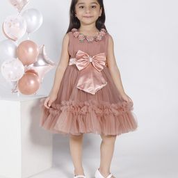 Ministitch Girls Embellished Net Fit & Flare Dress-picture-3