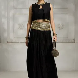 Rivaar By Rocky Star Square Neck Top Jacket With Skirt Co-Ords Set-picture-18