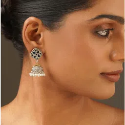 JAYPORE Geometric Jhumkas Earrings image 4