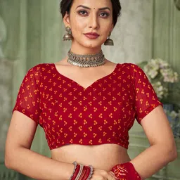 Mitera Bandhani Pure Chiffon Bandhani Saree image 5