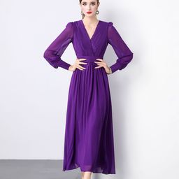 JC Collection Women Long Sleeves Midi Wrap Dress-picture-11
